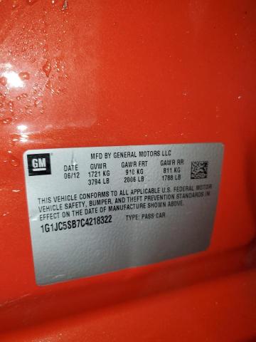 2012 CHEVROLET SONIC LT #3278644955