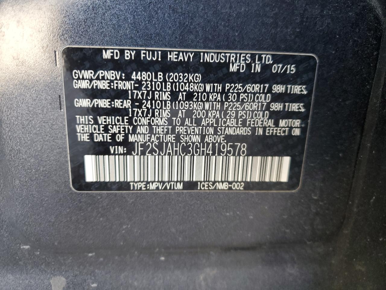 SUBARU FORESTER 2.5I LIMITED