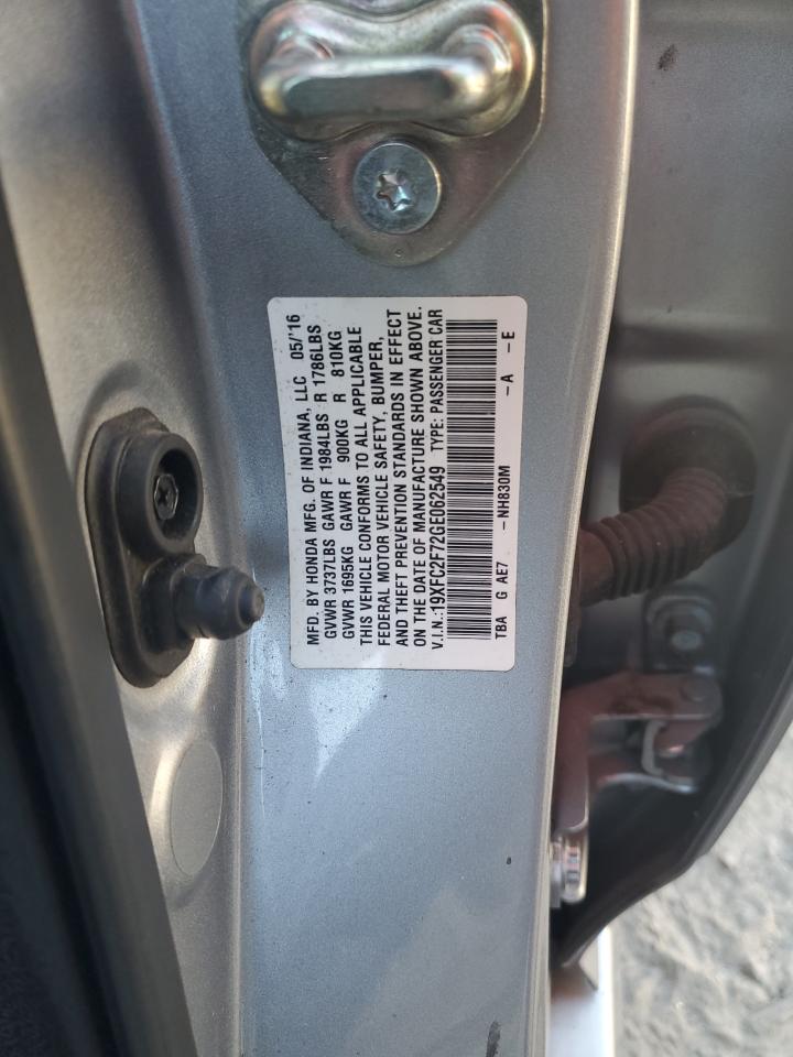 Lot #3301793389 2016 HONDA CIVIC EX