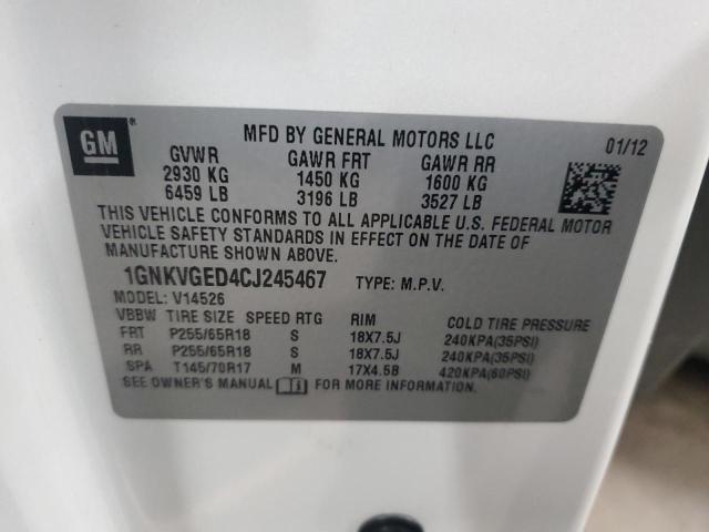 2012 CHEVROLET TRAVERSE L - 1GNKVGED4CJ245467