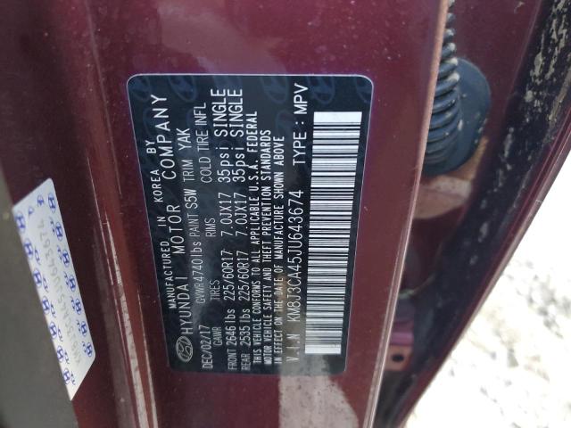 2018 HYUNDAI TUCSON SEL KM8J3CA45JU643674