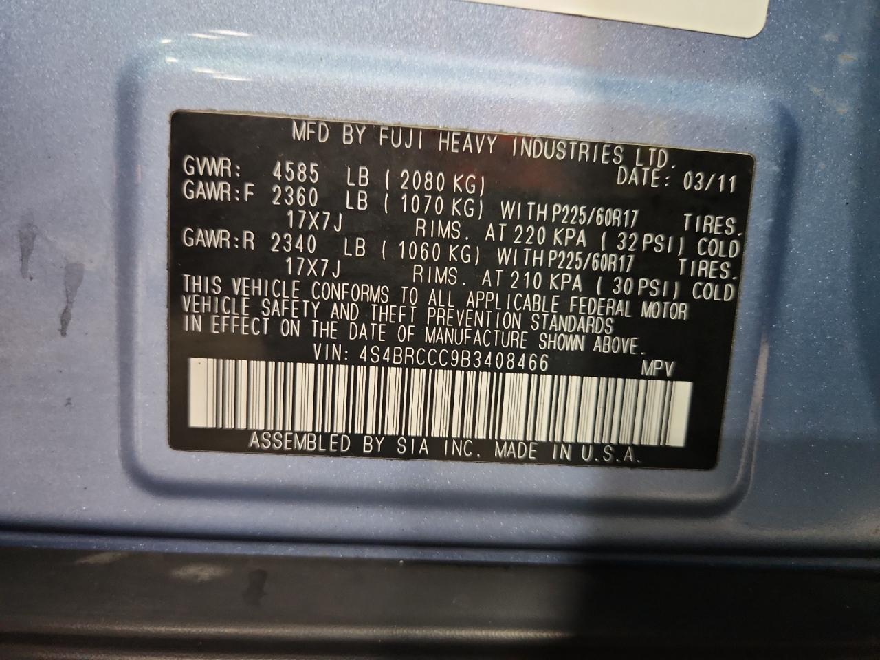 SUBARU OUTBACK 2.5I PREMIUM