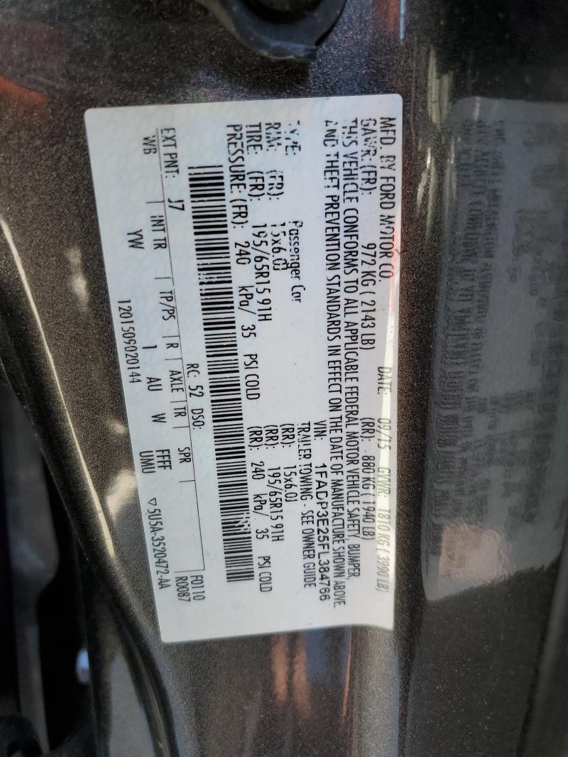 2015 FORD FOCUS S 1FADP3E25FL384766