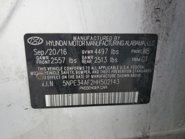 2017 HYUNDAI SONATA SPO 5NPE34AF2HH502143