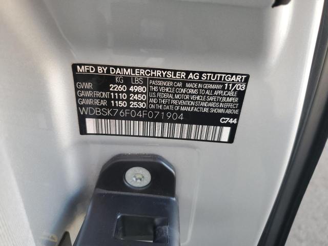 2004 MERCEDES-BENZ SL 600 #3290193263