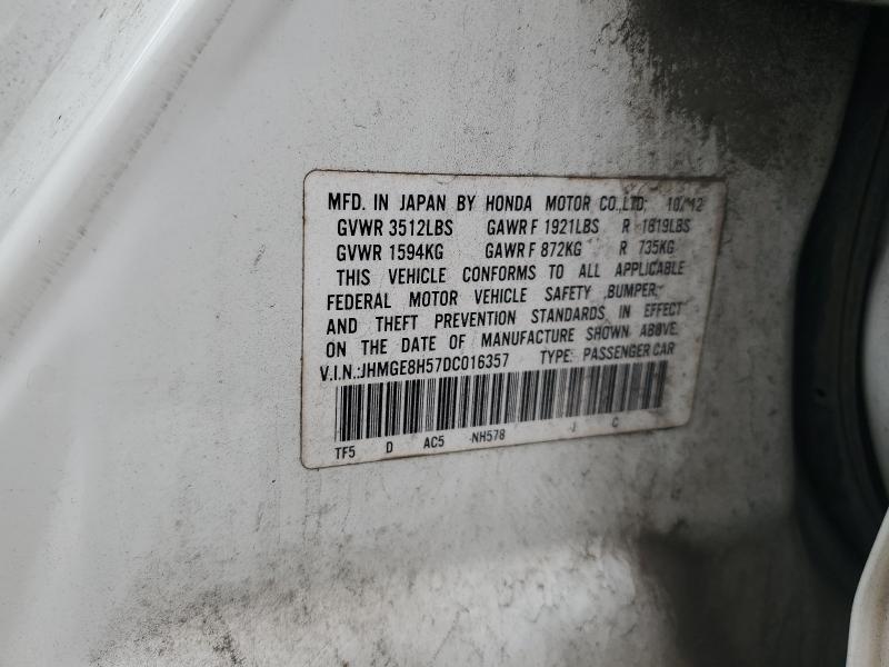 2013 HONDA FIT SPORT - JHMGE8H57DC016357