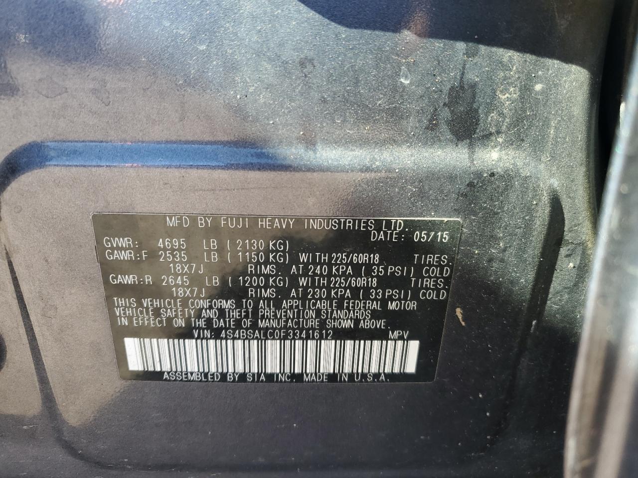 SUBARU OUTBACK 2.5I LIMITED