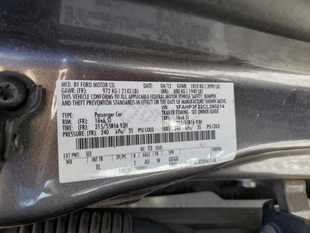 2012 FORD FOCUS SE - 1FAHP3F22CL390214