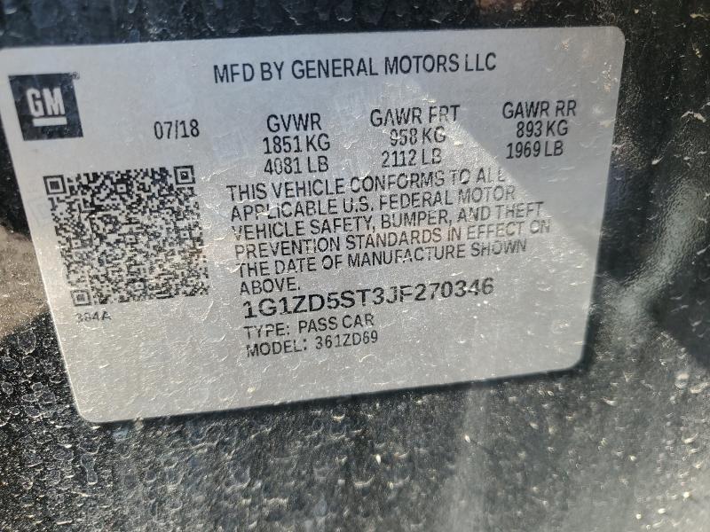 2018 CHEVROLET MALIBU LT - 1G1ZD5ST3JF270346