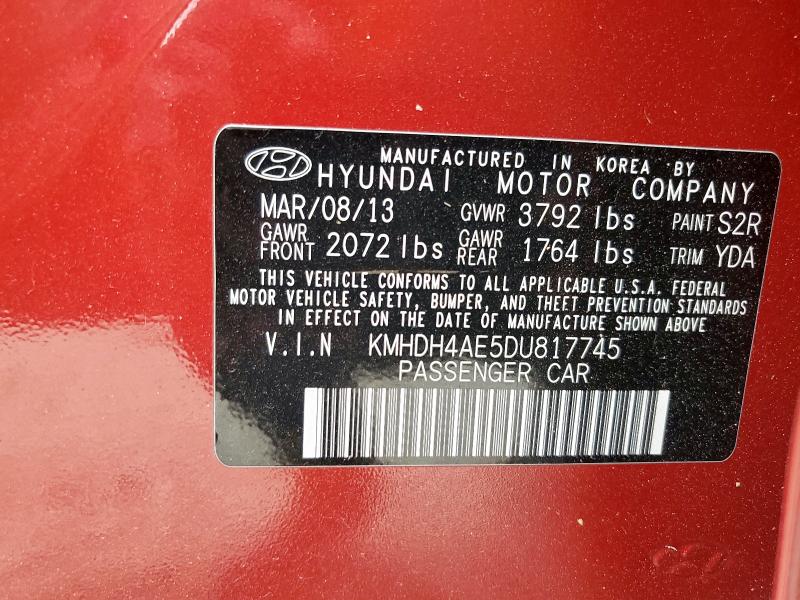 2013 HYUNDAI ELANTRA GL - KMHDH4AE5DU817745