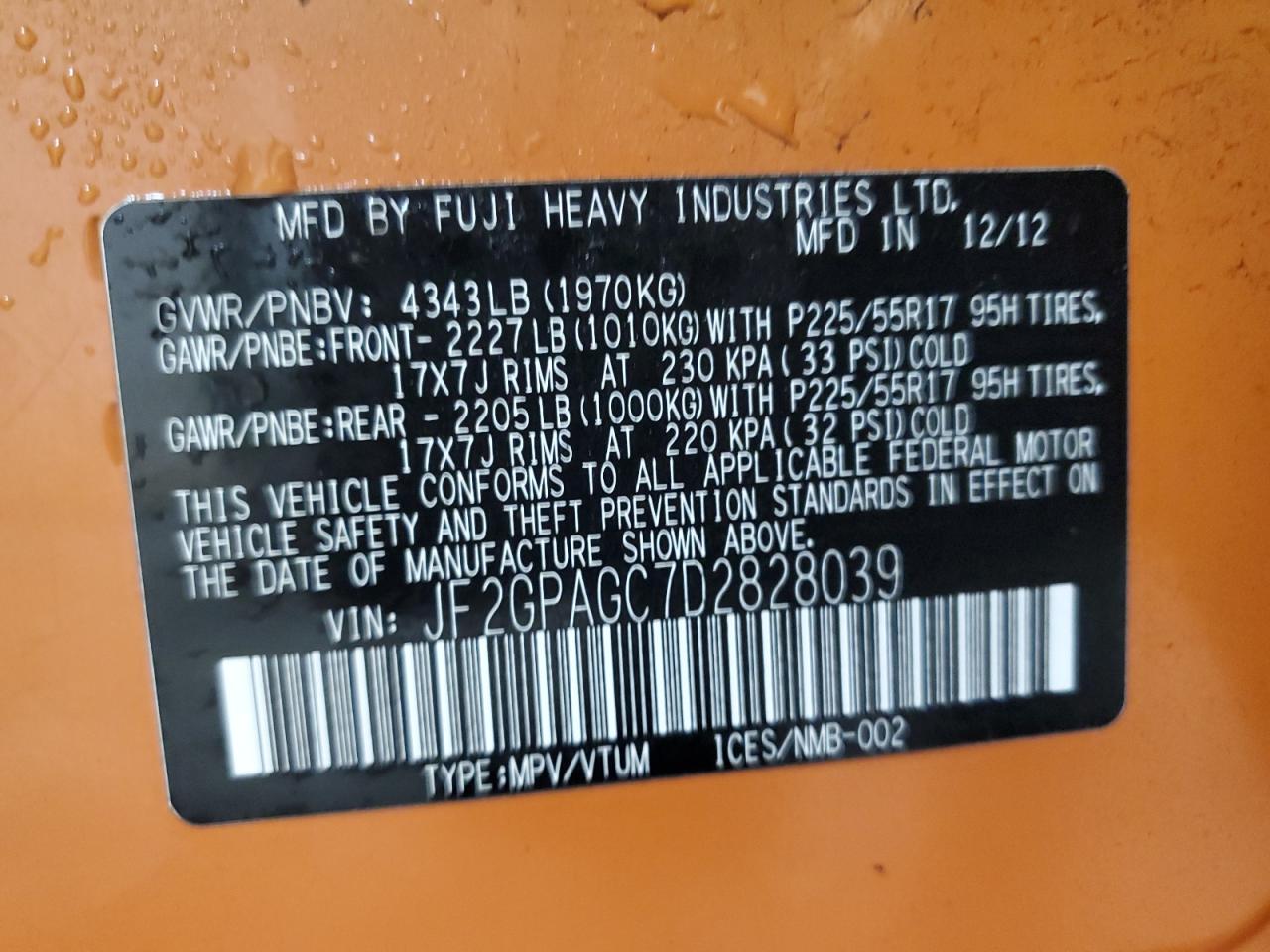 SUBARU XV 2.0 LIMITED