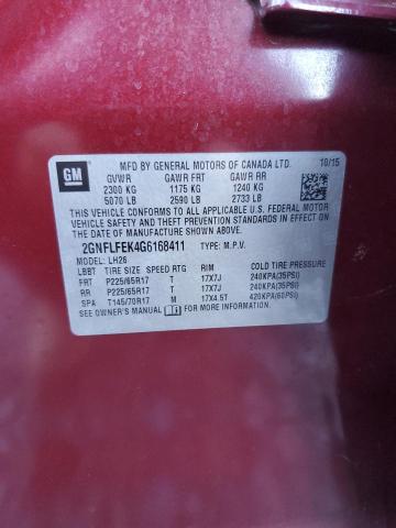 2016 CHEVROLET EQUINOX LT - 2GNFLFEK4G6168411