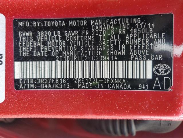 2015 TOYOTA COROLLA L - 2T1BURHE3FC309414