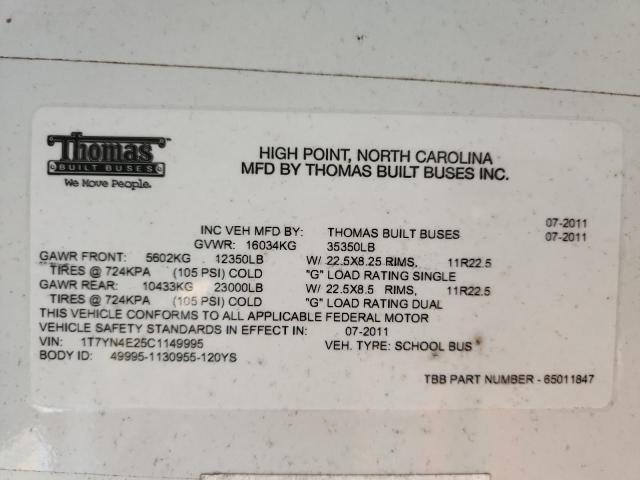 2012 THOMAS SAF-T-LINER HDX #3271706662