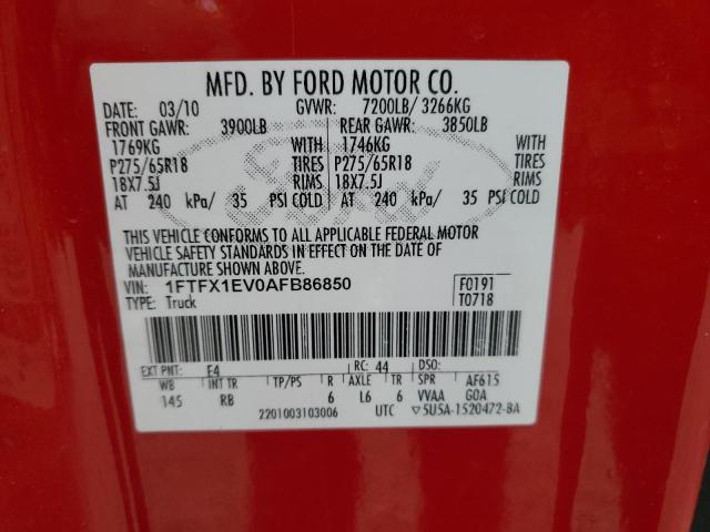 2010 FORD F150 SUPER - 1FTFX1EV0AFB86850