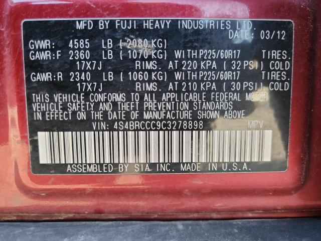 2012 SUBARU OUTBACK 2. - 4S4BRCCC9C3278898