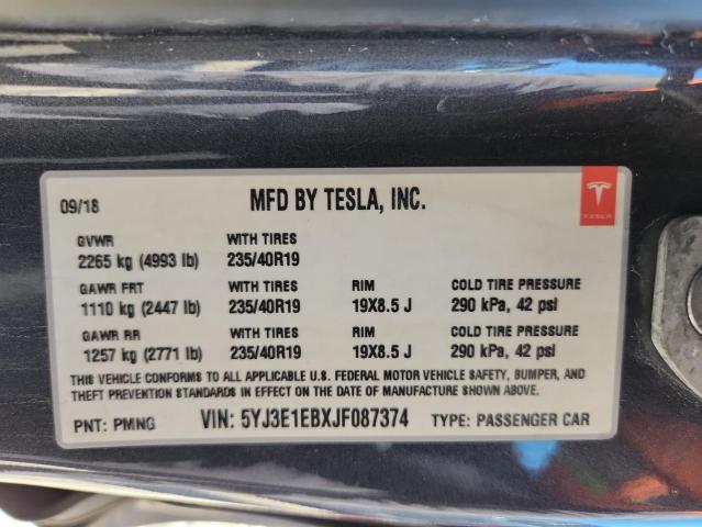 2018 TESLA MODEL 3 5YJ3E1EBXJF087374