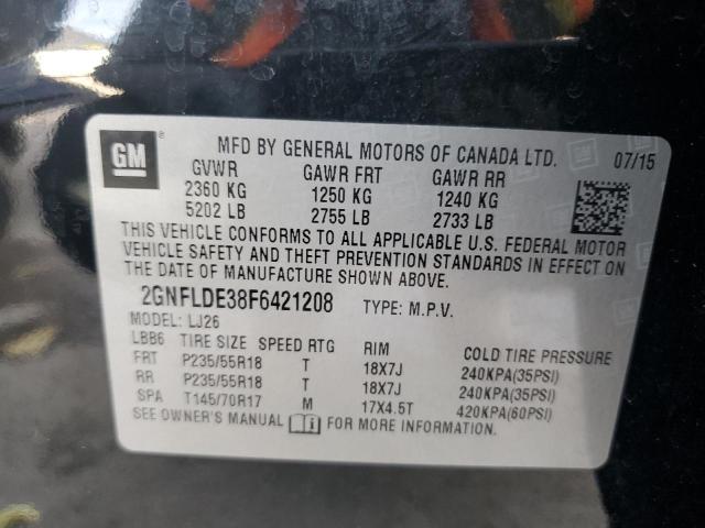 2015 CHEVROLET EQUINOX LT 2GNFLDE38F6421208