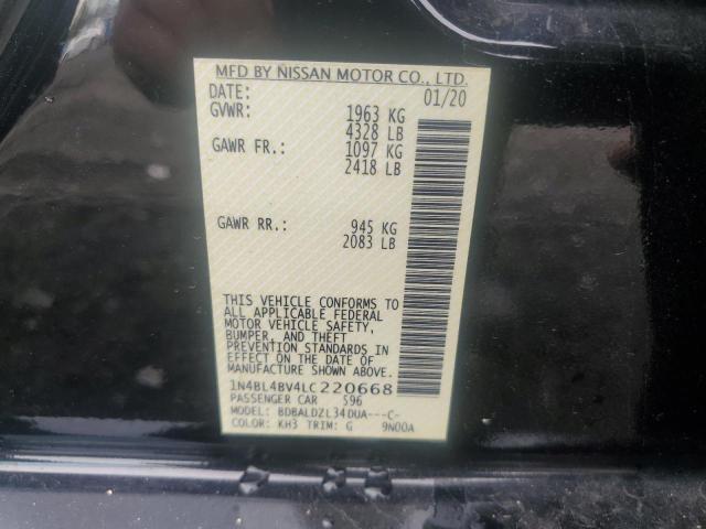 2020 NISSAN ALTIMA S 1N4BL4BV4LC220668