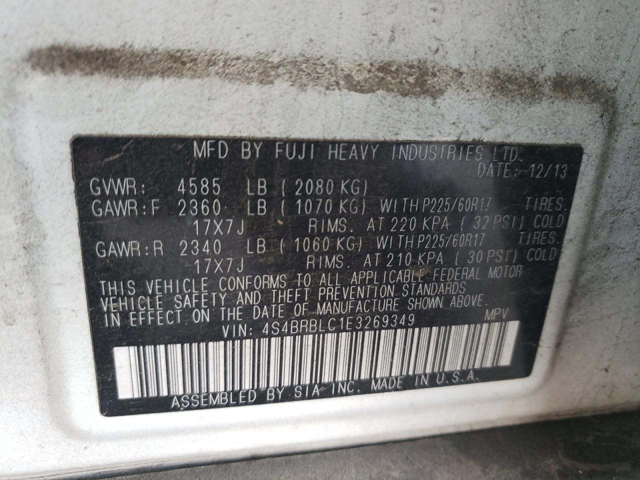 SUBARU OUTBACK 2.5I LIMITED