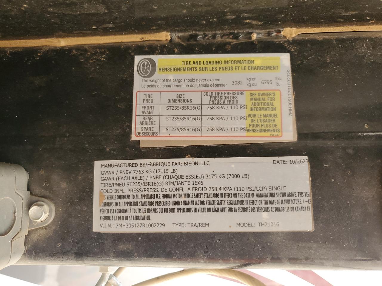 Lot #3274094469 2024 BISON BISONTRAIL