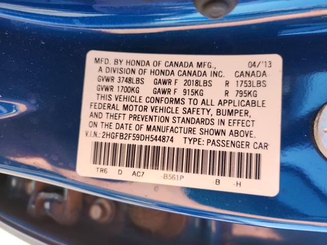 2013 HONDA CIVIC LX - 2HGFB2F59DH544874