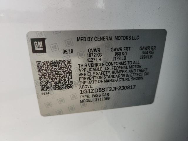 2018 CHEVROLET MALIBU LT - 1G1ZD5ST3JF230817