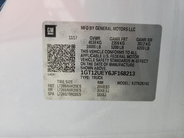 2018 GMC SIERRA K25 - 1GT12UEY6JF168213