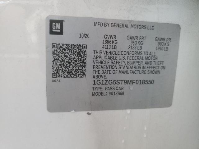 2021 CHEVROLET MALIBU RS - 1G1ZG5ST9MF018550