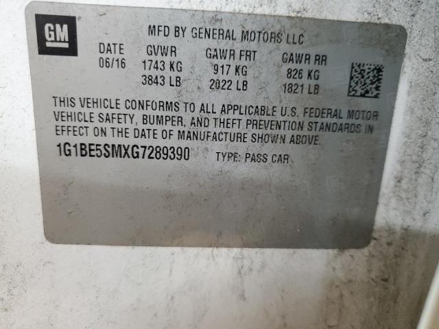 2016 CHEVROLET CRUISE LT 1G1BE5SMXG7289390