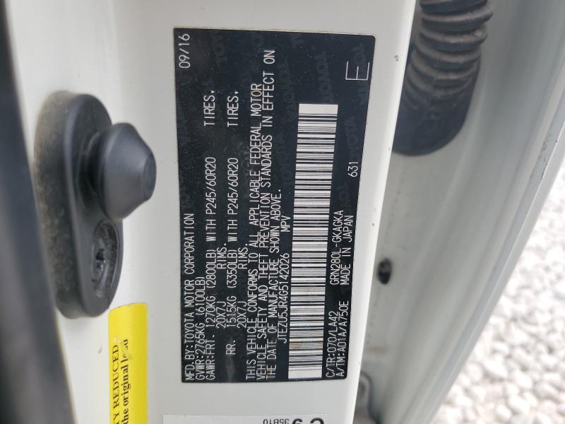 2016 TOYOTA 4RUNNER SR - JTEZU5JR4G5142026