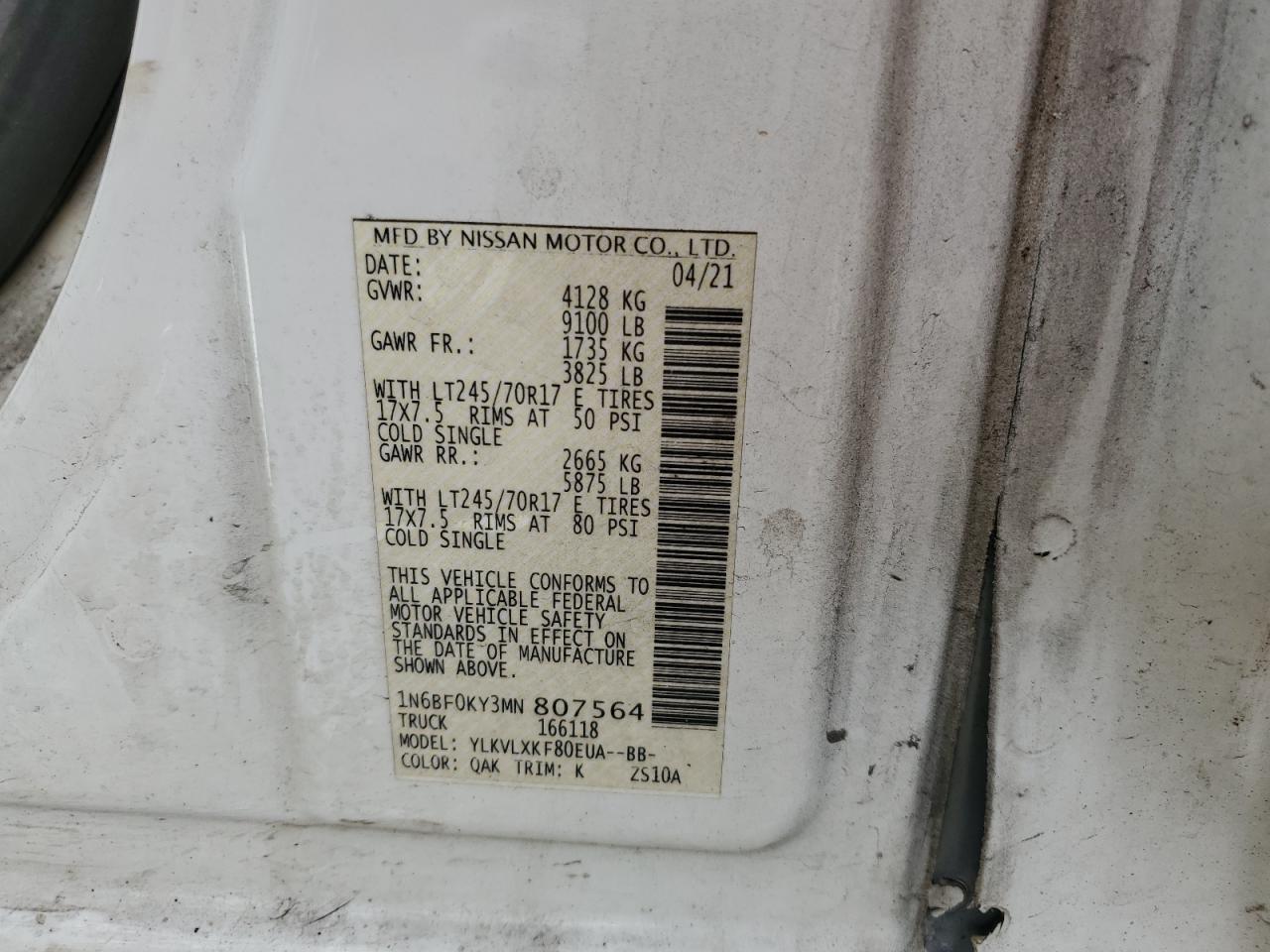 NISSAN NV2500 2500 S