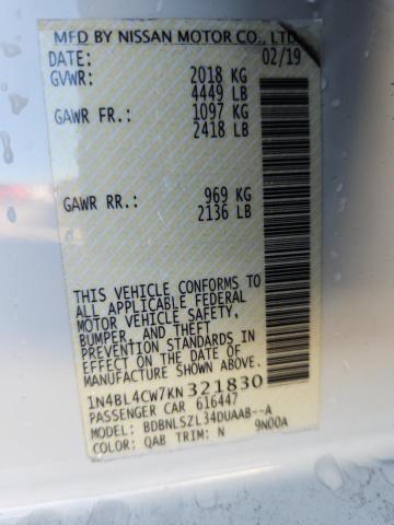 2019 NISSAN ALTIMA SR #3278986701