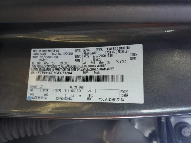 2016 FORD F150 SUPER - 1FTEW1CF7GFC71204