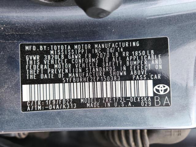 2014 TOYOTA COROLLA L - 5YFBURHE2EP150383