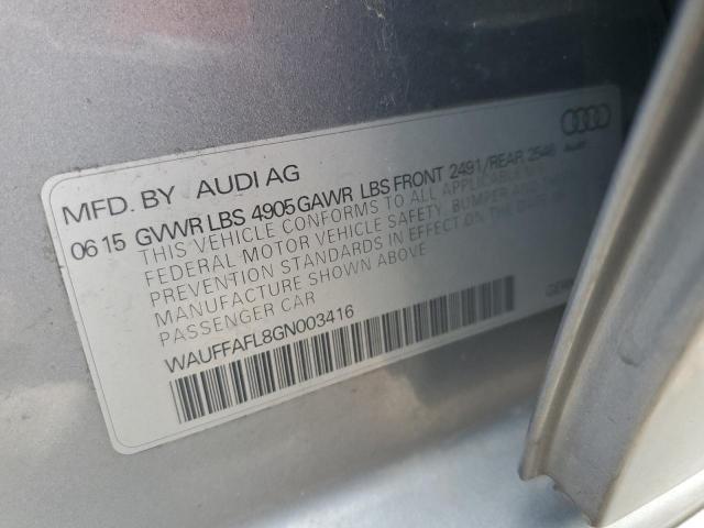 2016 AUDI A4 PREMIUM WAUFFAFL8GN003416