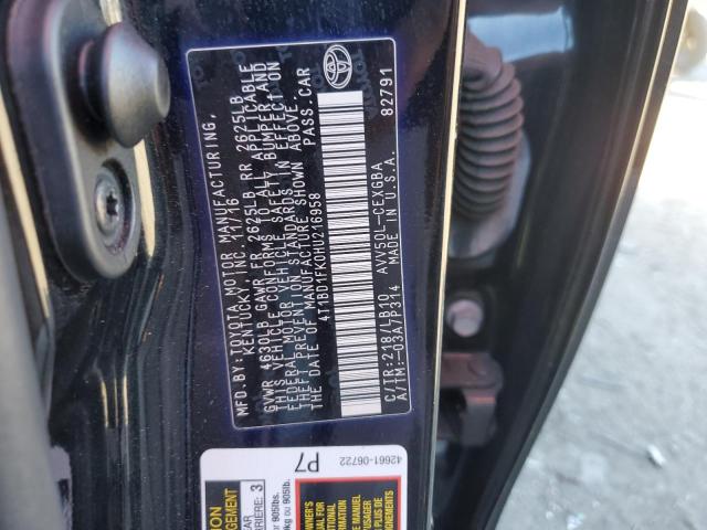 2017 TOYOTA CAMRY HYBR - 4T1BD1FK0HU216958