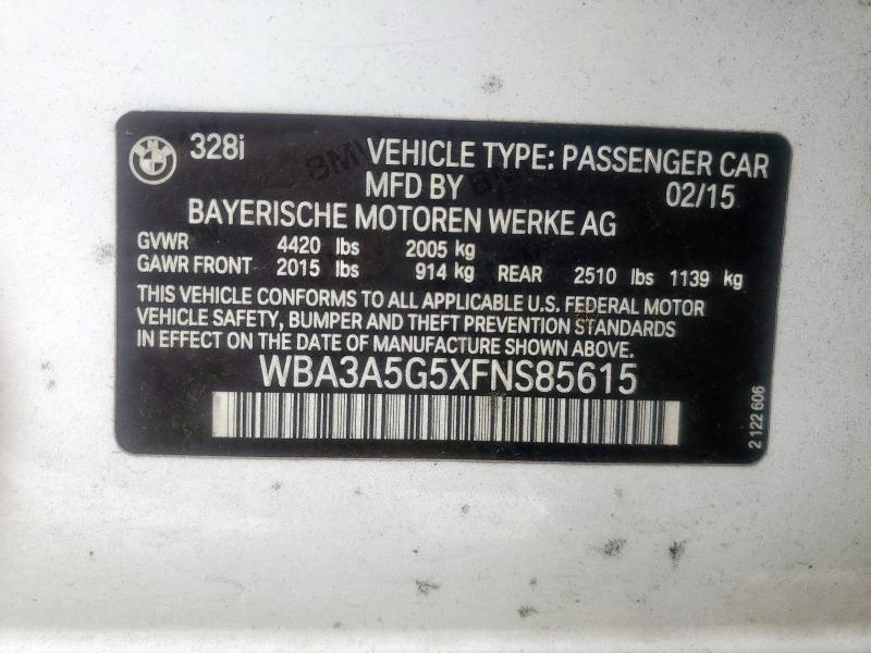 2015 BMW 328 I WBA3A5G5XFNS85615