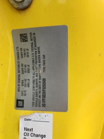 2015 CHEVROLET CAMARO LT 2G1FF3D3XF9292908