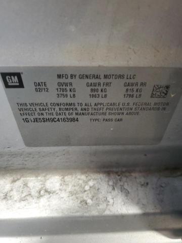 2012 CHEVROLET SONIC LTZ - 1G1JE5SH9C4163984