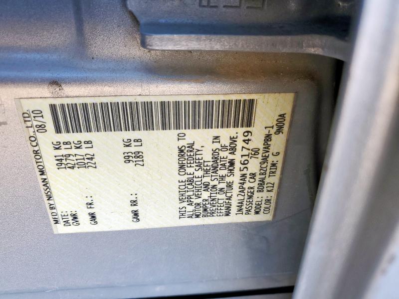 2010 NISSAN ALTIMA BAS #3285742682