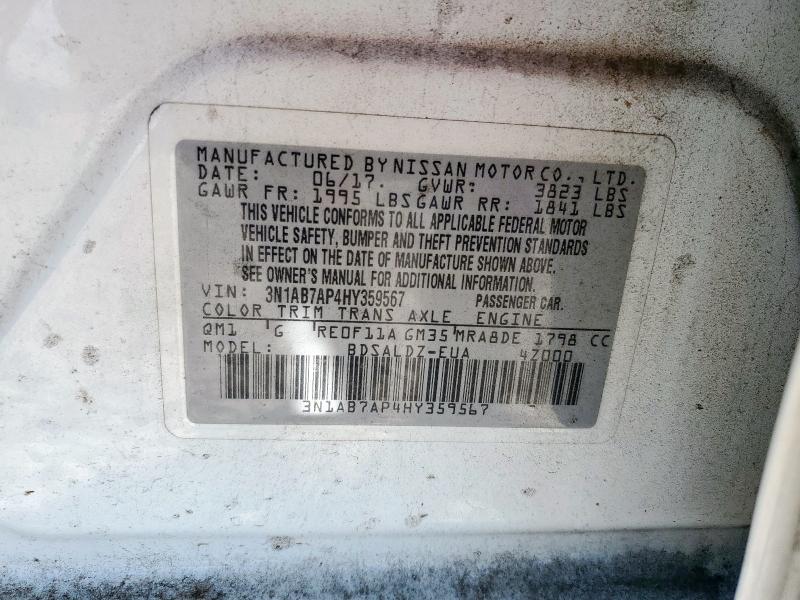 2017 NISSAN SENTRA S - 3N1AB7AP4HY359567