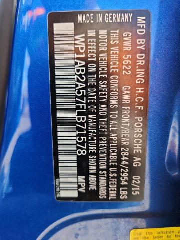 2015 PORSCHE MACAN S WP1AB2A57FLB71578