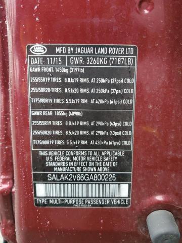 2016 LAND ROVER LR4 HSE LU SALAK2V66GA800225