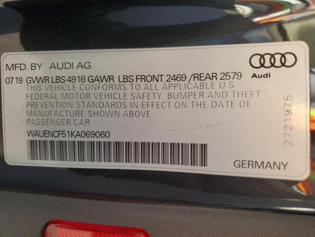 2019 AUDI A5 PREMIUM - WAUENCF51KA069060