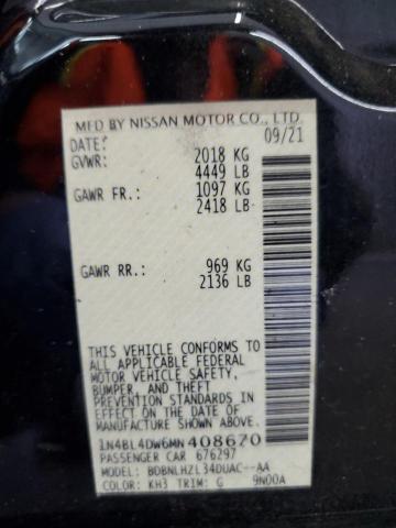 2021 NISSAN ALTIMA SV 1N4BL4DW6MN408670