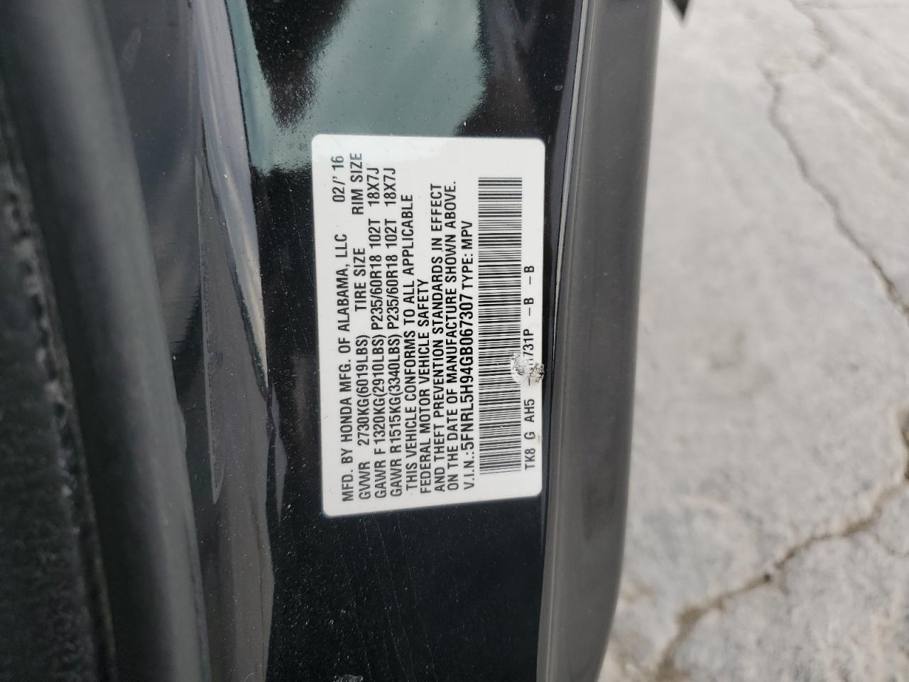 HONDA ODYSSEY TOURING