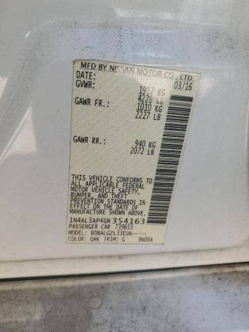 2016 NISSAN ALTIMA 2.5 1N4AL3AP4GN354163