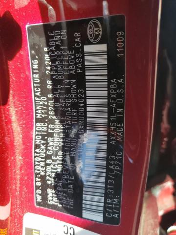 2021 TOYOTA AVALON LIM 4T1DA1ABXMU004023