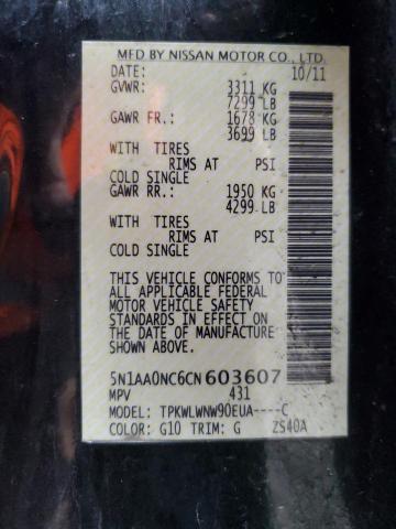 2012 NISSAN ARMADA SV - 5N1AA0NC6CN603607